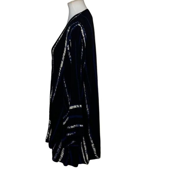 Anthropologie | Anthro Bel Kazan Blaze Striped Kimono Black Blue sz OS One Size - Picture 2 of 9